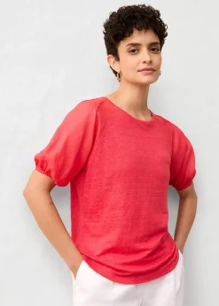 Damen bonprix Premium|Shirts & Tops|Leinen-Shirt mit Ballonärmeln