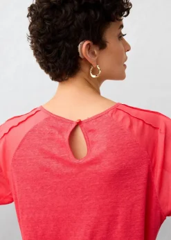 Damen bonprix Premium|Shirts & Tops|Leinen-Shirt mit Ballonärmeln