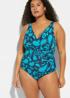 Clearance Light Shape-Badeanzug in Wickeloptik Damen Shapewear|Badeanzüge