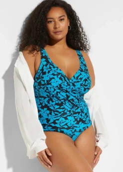 Damen bonprix Nachhaltigere Materialien|Shapewear|Light Shape-Badeanzug in Wickeloptik