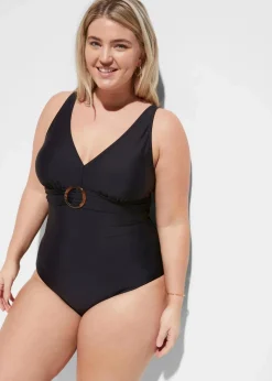 Damen bonprix Nachhaltigere Materialien|Shapewear|Light Shape-Badeanzug mit V-Ausschnitt