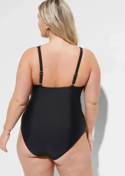 Damen bonprix Nachhaltigere Materialien|Shapewear|Light Shape-Badeanzug mit V-Ausschnitt