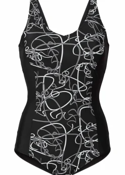 Damen bonprix Nachhaltigere Materialien|Shapewear|Light Shape-Badeanzug mit V-Ausschnitt