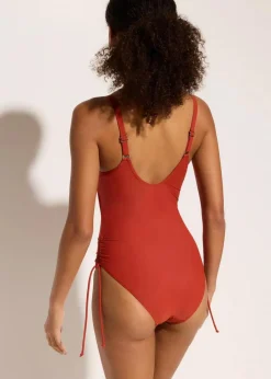 Damen bonprix Shapewear|Badeanzüge|Light Shape-Badeanzug mit Schnürung