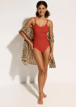 Damen bonprix Shapewear|Badeanzüge|Light Shape-Badeanzug mit Schnürung