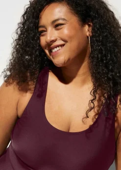 Damen bonprix Nachhaltigere Materialien|Shapewear|Light Shape-Badeanzug mit Zierfalten