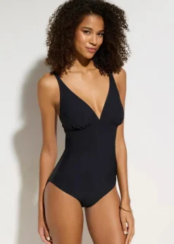 Damen bonprix Nachhaltigere Materialien|Shapewear|Light Shape-Badeanzug mit V-Ausschnitt