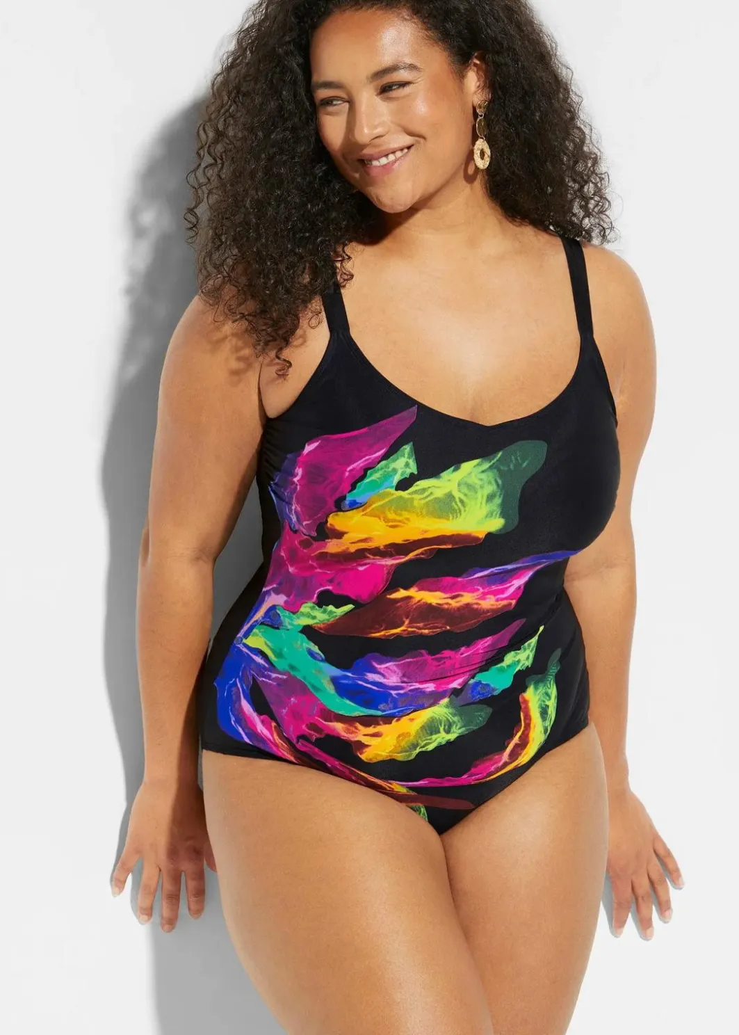 New Light Shape-Badeanzug mit V-Ausschnitt Damen Nachhaltigere Materialien|Shapewear