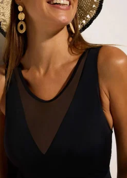 Damen bonprix Nachhaltigere Materialien|Badekleider|Light Shape-Badekleid mit Mesh