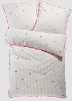 New Linon-Bettwäsche mit Pompons Bettwäsche