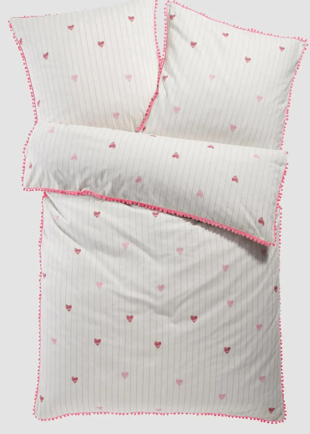 New Linon-Bettwäsche mit Pompons Bettwäsche