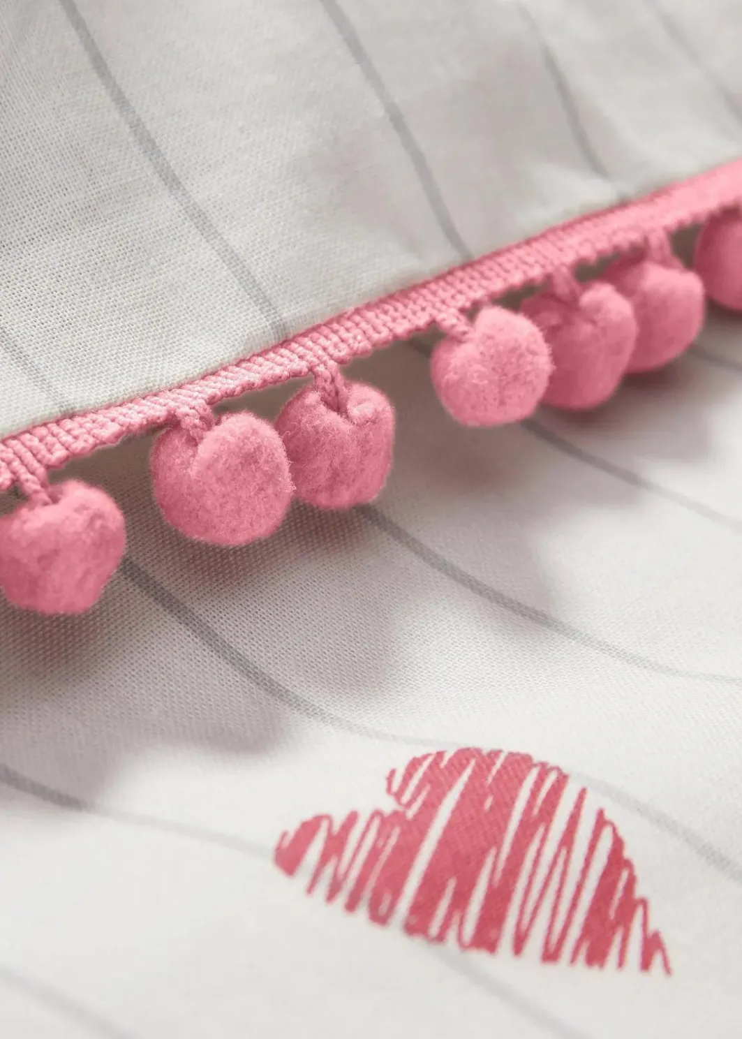 New Linon-Bettwäsche mit Pompons Bettwäsche