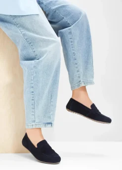 Damen bonprix Slipper & Halbschuhe|Loafer|Loafer aus Veloursleder