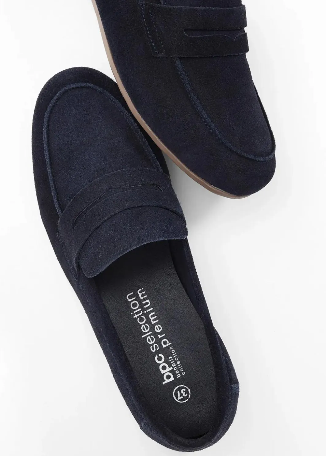 Damen bonprix Slipper & Halbschuhe|Loafer|Loafer aus Veloursleder