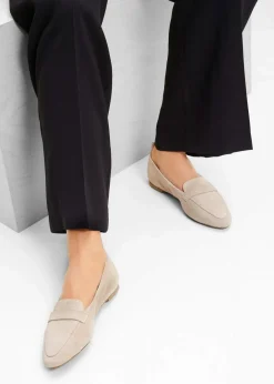 Damen bonprix Slipper & Halbschuhe|Loafer|Loafer aus Veloursleder