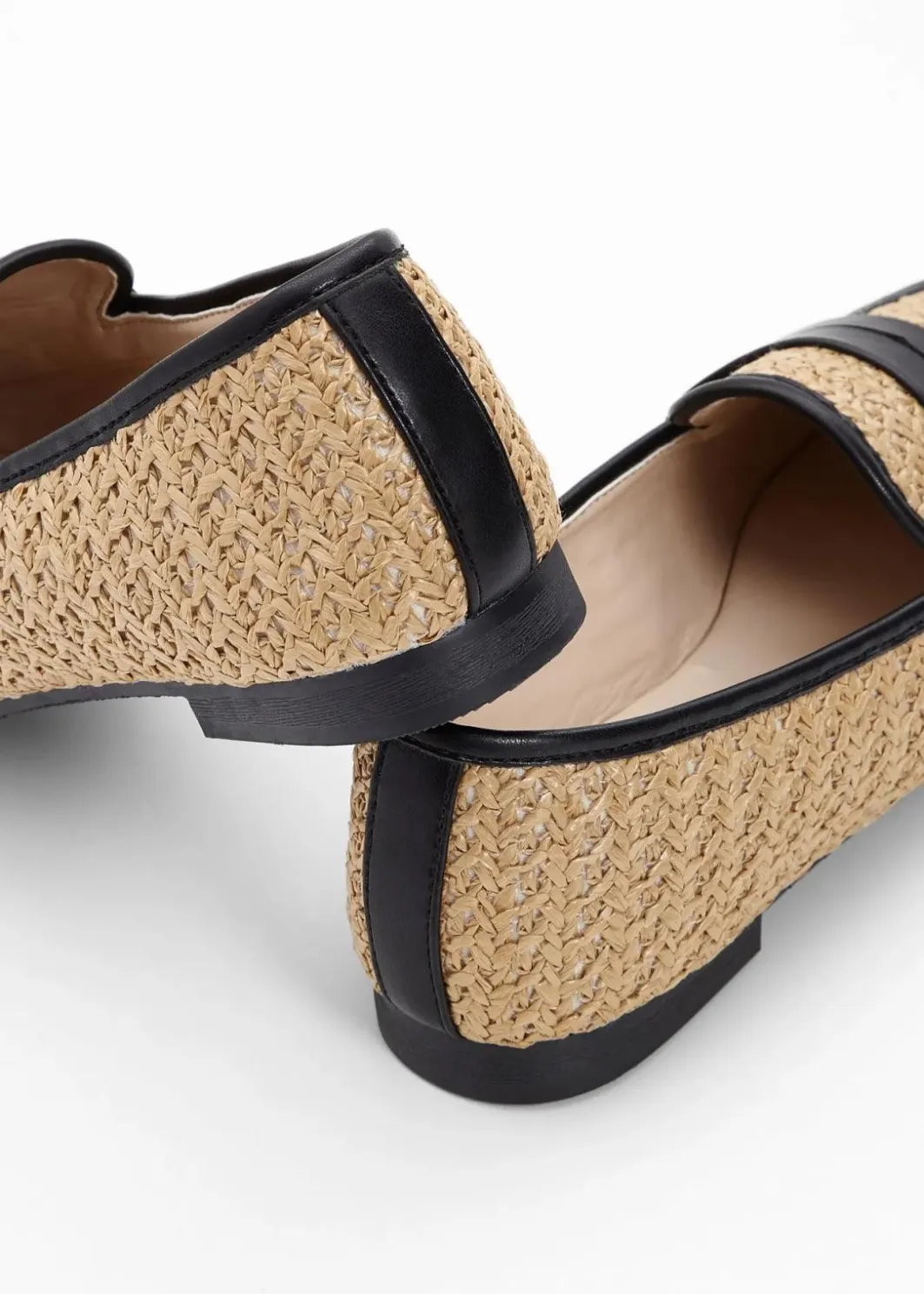 Damen bonprix Slipper & Halbschuhe|Loafer|Loafer in Stroh-Optik
