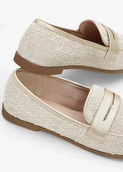 New Loafer mit Metallic-Details Damen Slipper & Halbschuhe|Loafer