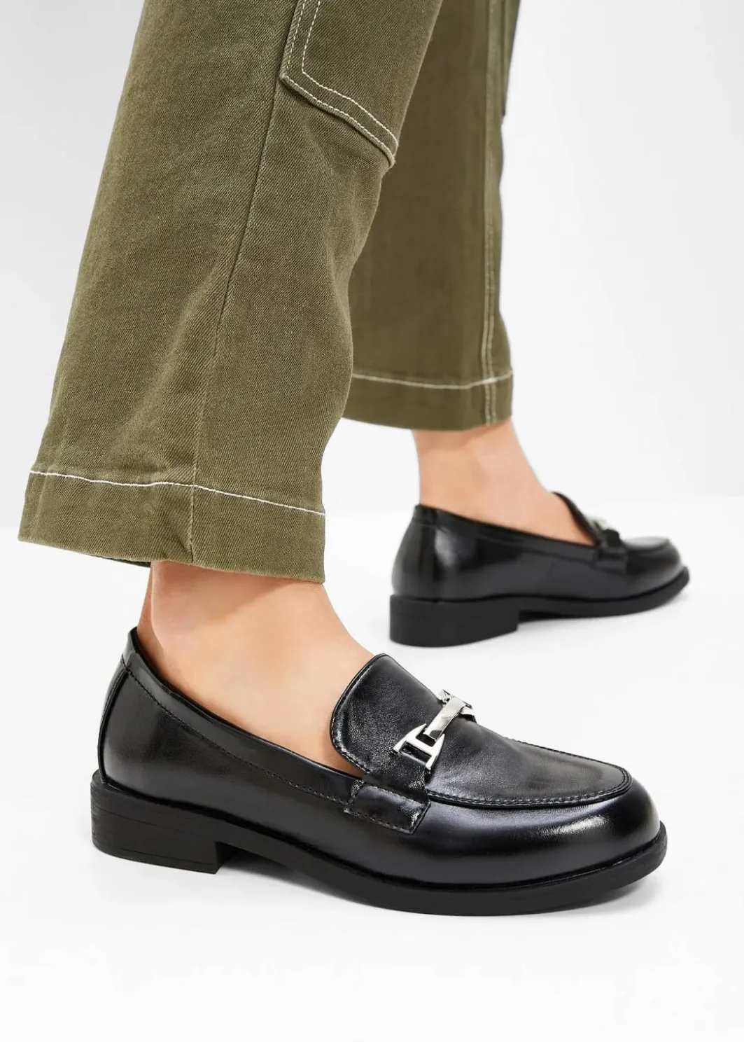 Damen bonprix Slipper & Halbschuhe|Loafer|Loafer mit Schnalle