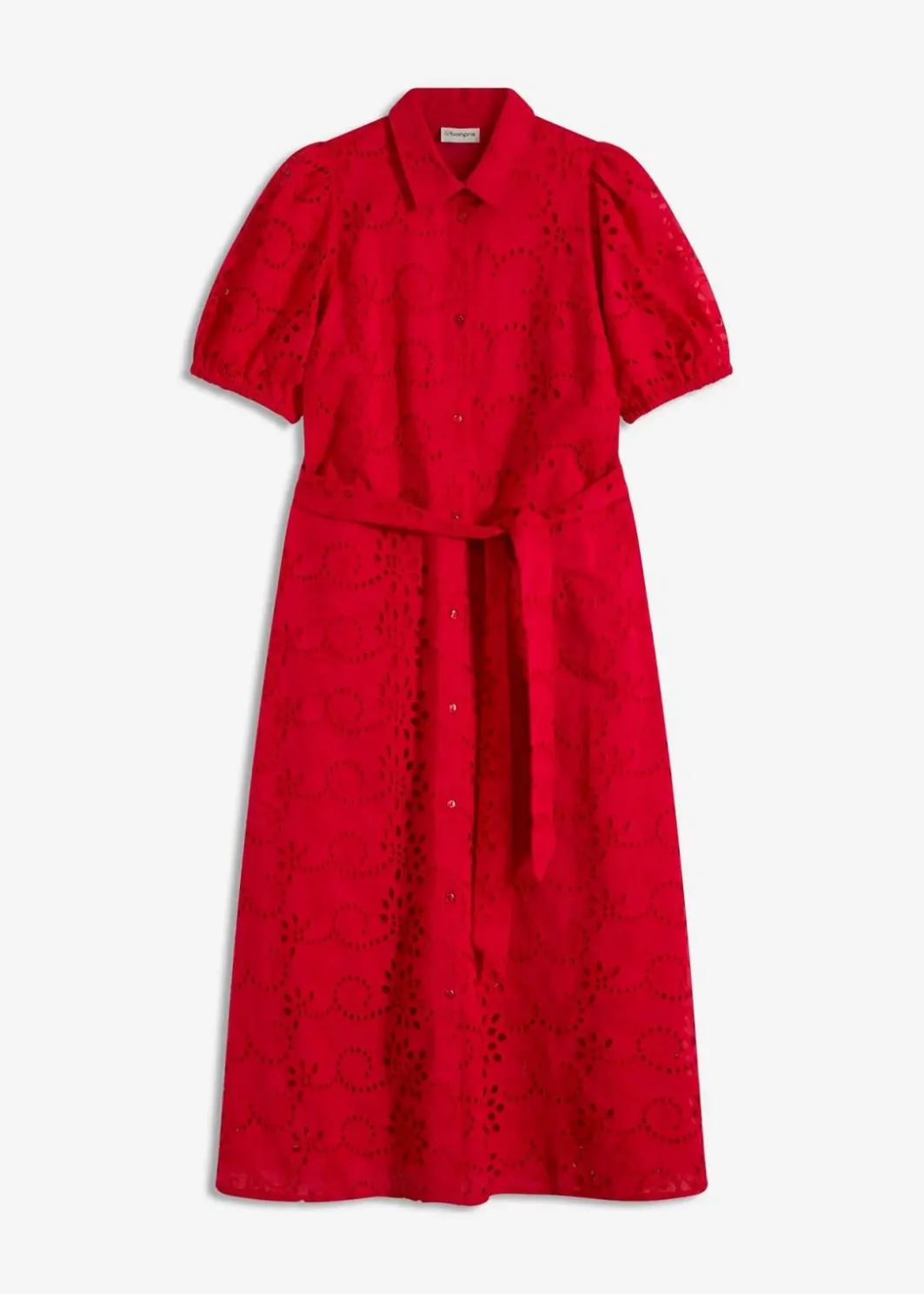 Discount Lochstickerei-Blusenkleid aus reiner Baumwolle Damen Kleider