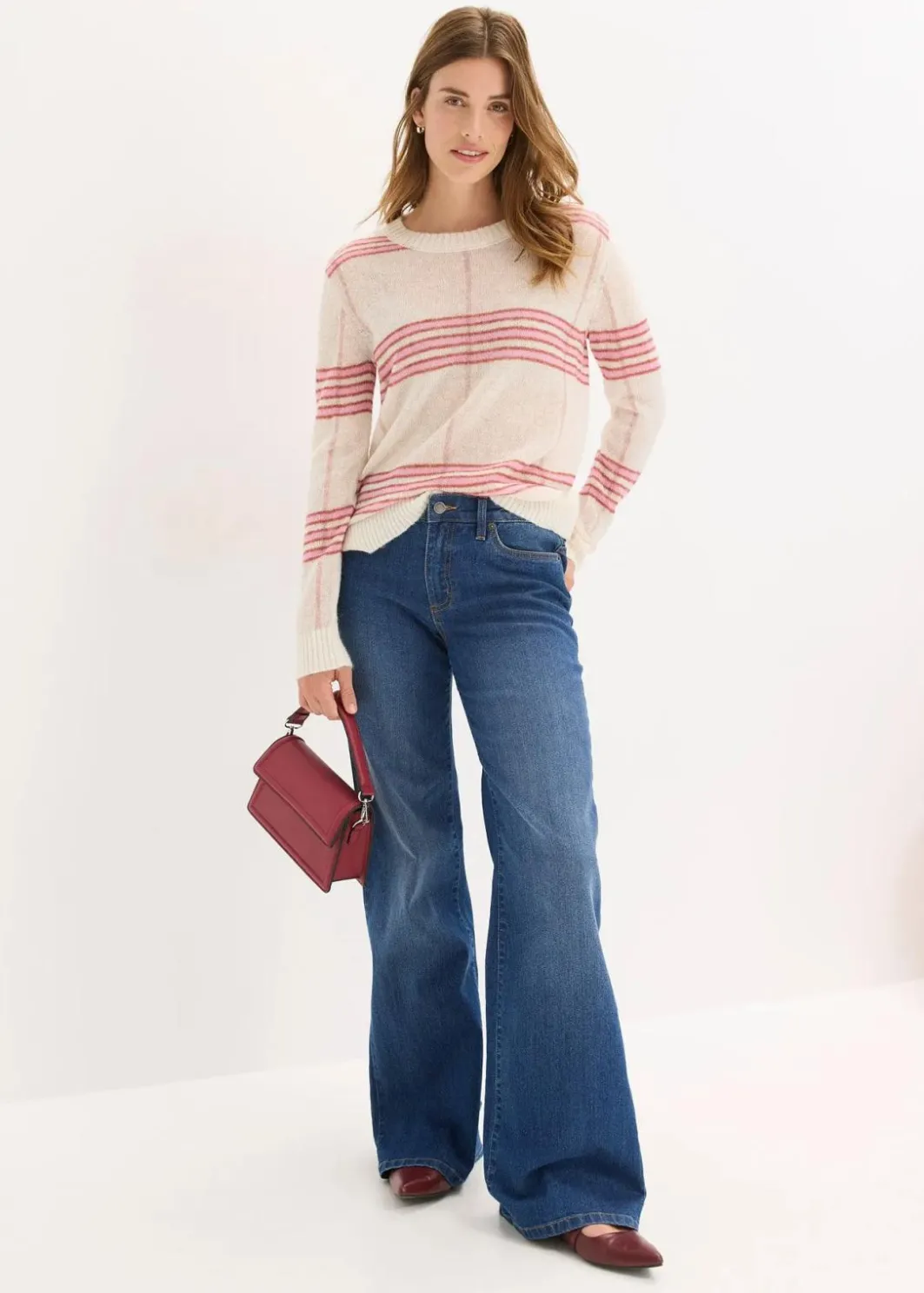Damen bonprix Bekleidung·Umstandsmode|Bekleidung·Jeans|Locker gestrickter Pullover mit Woll- und Alpaka-Anteil