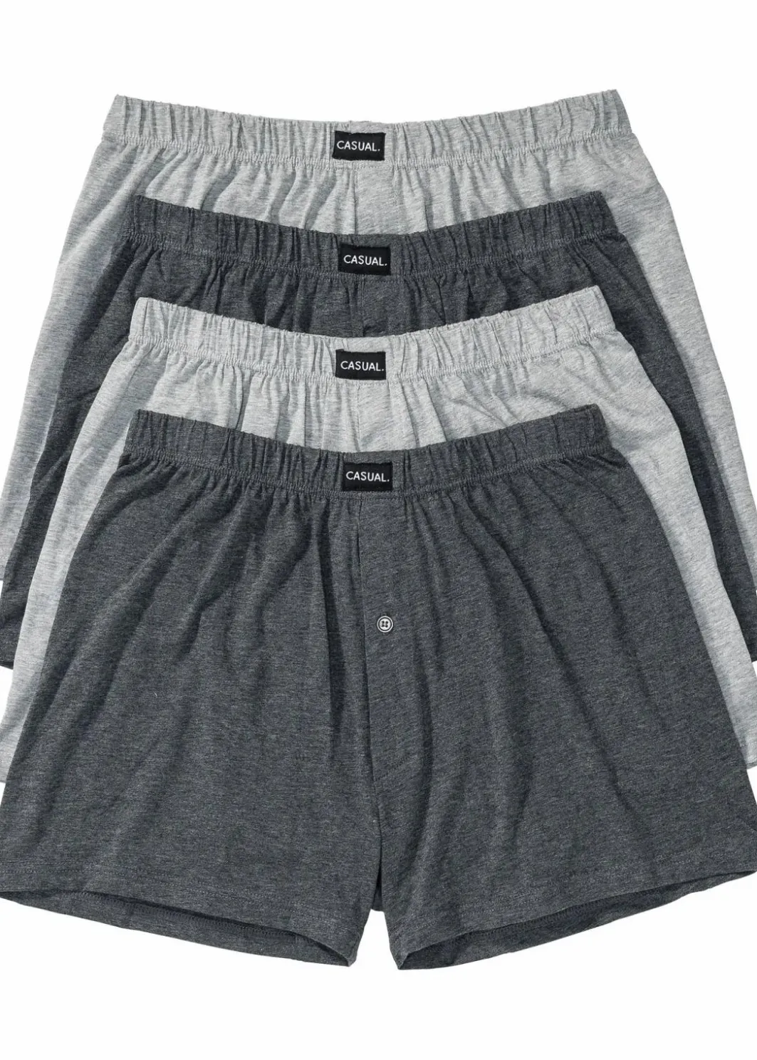 Herren bonprix Große Größen|Wäsche|Lockere Jersey Boxershorts mit weicher Baumwolle (4er Pack)