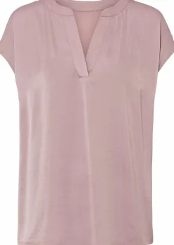 Damen bonprix Nachhaltigere Materialien|Blusen & Tuniken|Lockere Satin-Kurzarmtunika mit überschnittenen Schultern