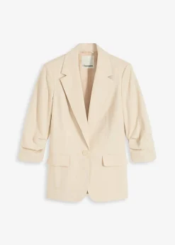Damen bonprix Blazer|Bekleidung·Basics|Lockerer 3/4-Arm-Blazer aus Viskose