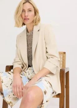 Damen bonprix Blazer|Bekleidung·Basics|Lockerer 3/4-Arm-Blazer aus Viskose