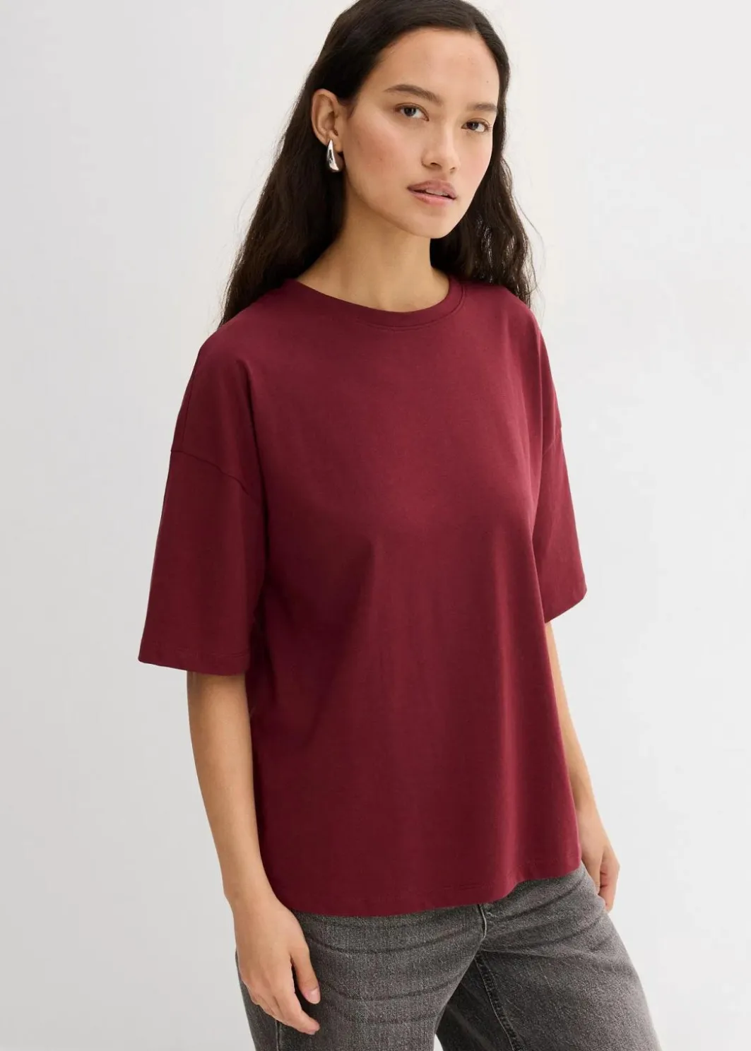 Online Lockeres T-Shirt aus Baumwoll-Mix Damen Shirts & Tops