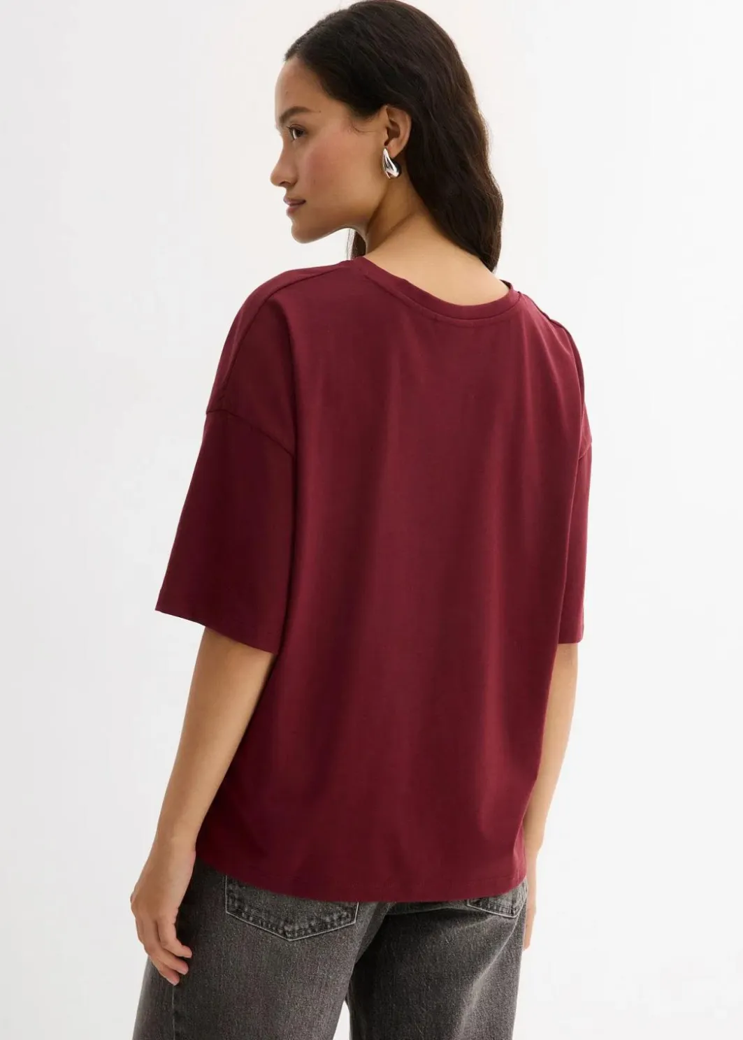 Online Lockeres T-Shirt aus Baumwoll-Mix Damen Shirts & Tops