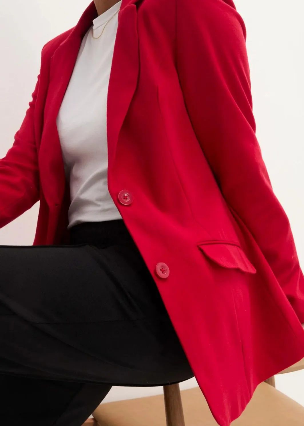 Damen bonprix Blazer|Nachhaltigere Materialien|Longblazer aus Baumwoll-Jersey
