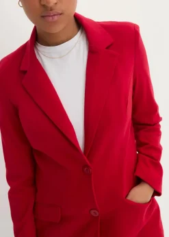 Damen bonprix Blazer|Nachhaltigere Materialien|Longblazer aus Baumwoll-Jersey
