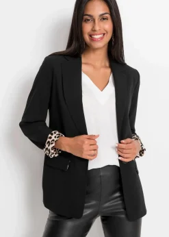 Damen bonprix Bekleidung·Basics|Blazer|Longblazer aus fließendem Viskose-Mix