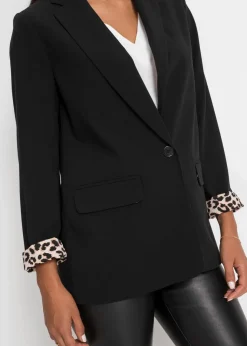 Damen bonprix Bekleidung·Basics|Blazer|Longblazer aus fließendem Viskose-Mix