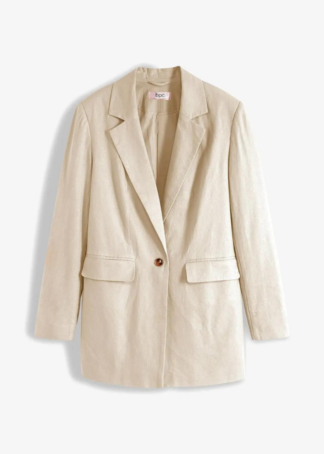 Damen bonprix Bekleidung·Basics|Blazer|Longblazer aus Leinen-Viskose-Mix