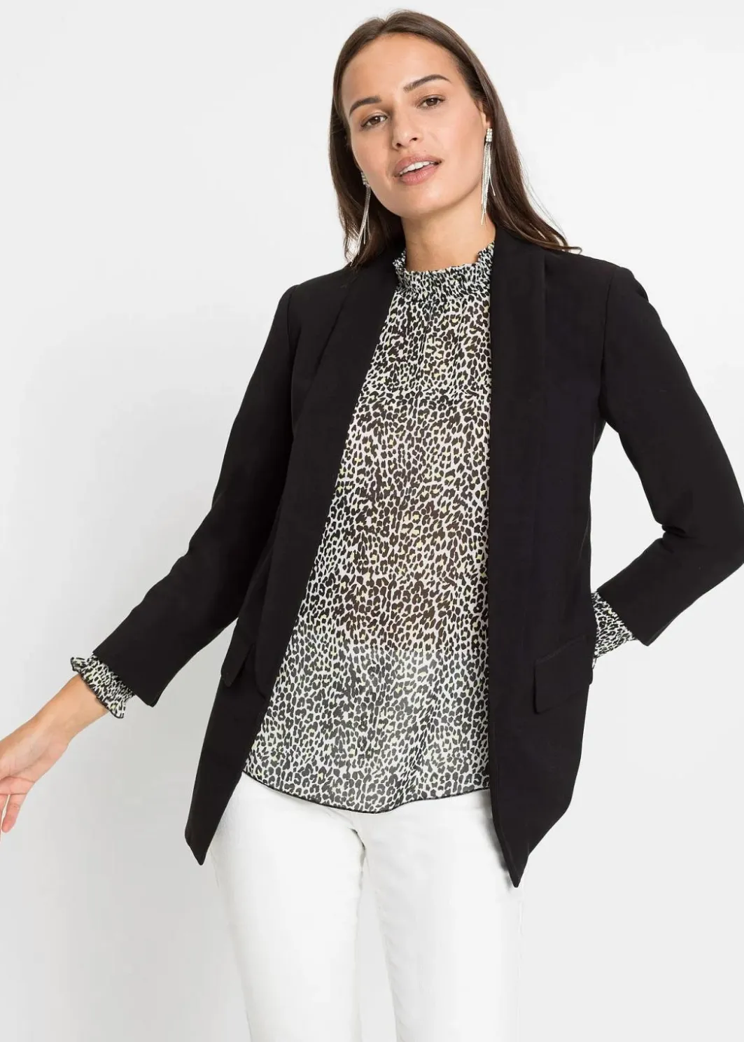 Damen bonprix Bekleidung·Basics|Nachhaltigere Materialien|Longblazer aus Viskose-Mix