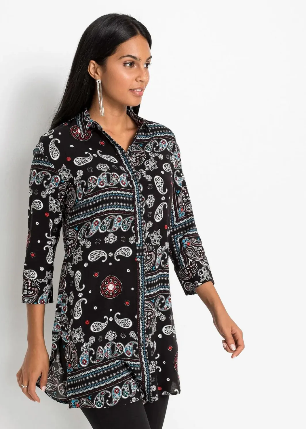 Damen bonprix Blusen & Tuniken|Bekleidung·Jacken & Mäntel|Longbluse