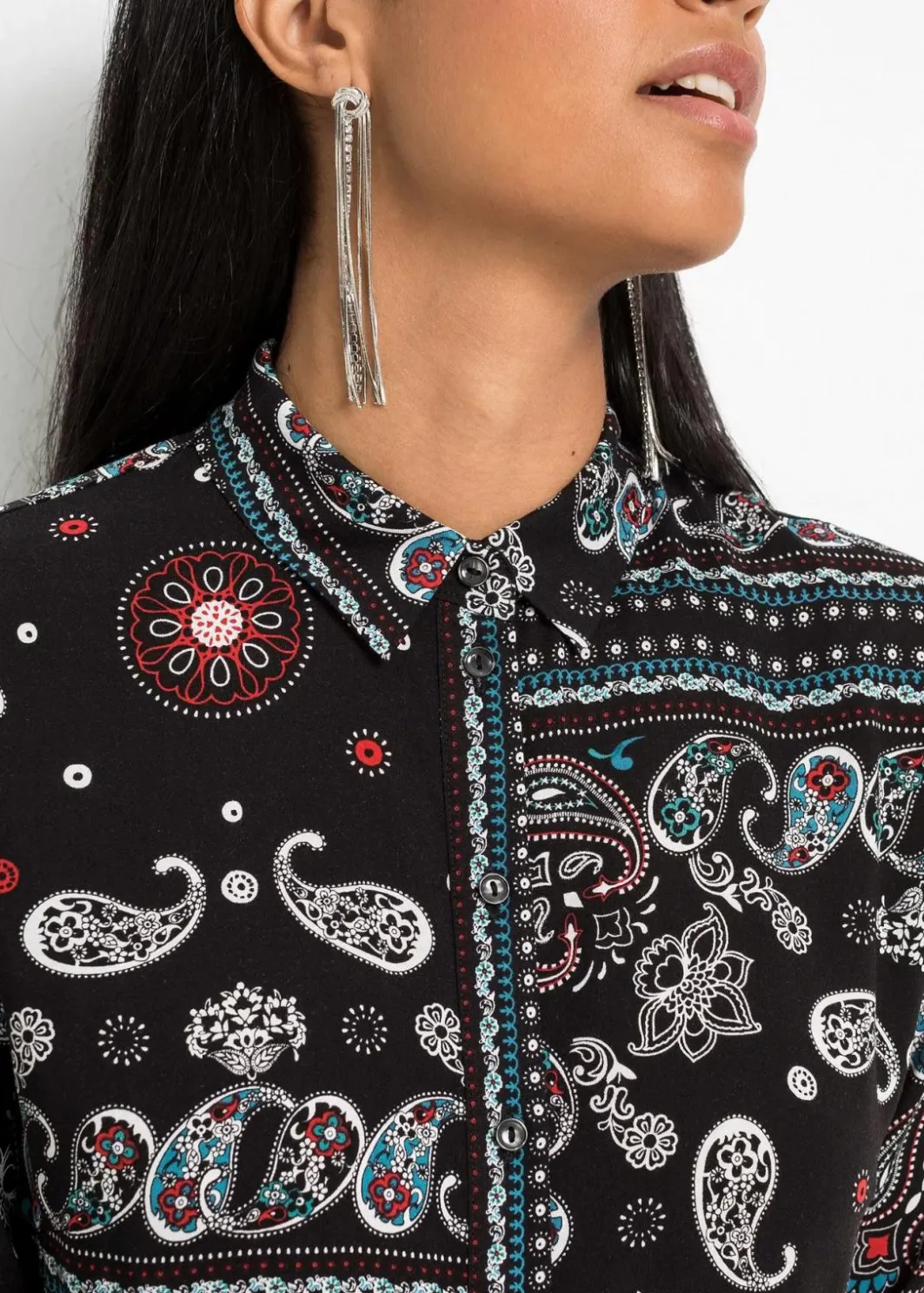 Damen bonprix Blusen & Tuniken|Bekleidung·Jacken & Mäntel|Longbluse