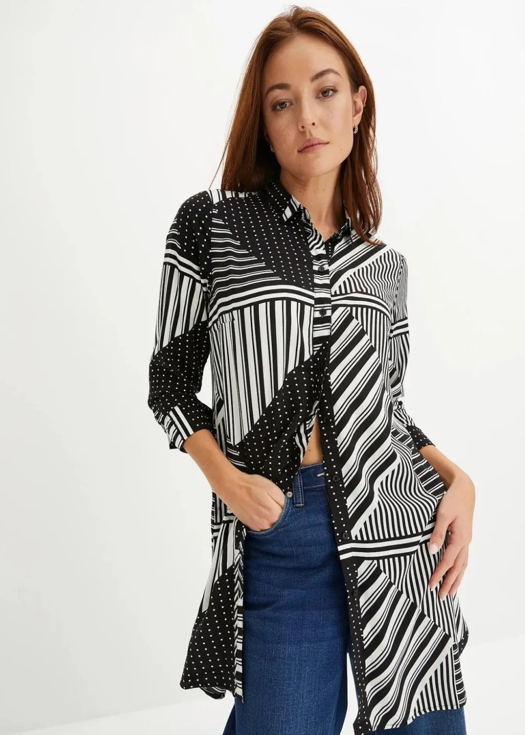 Damen bonprix Bekleidung·Jacken & Mäntel|Blusen & Tuniken|Longbluse