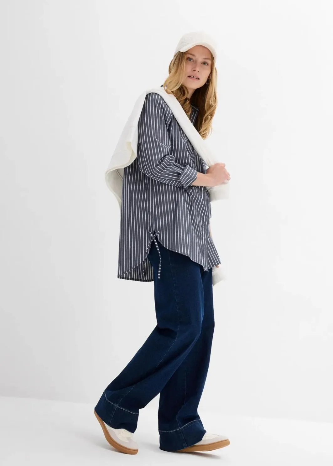 Damen bonprix Bekleidung·Jacken & Mäntel|Blusen & Tuniken|Longbluse aus reiner Baumwolle