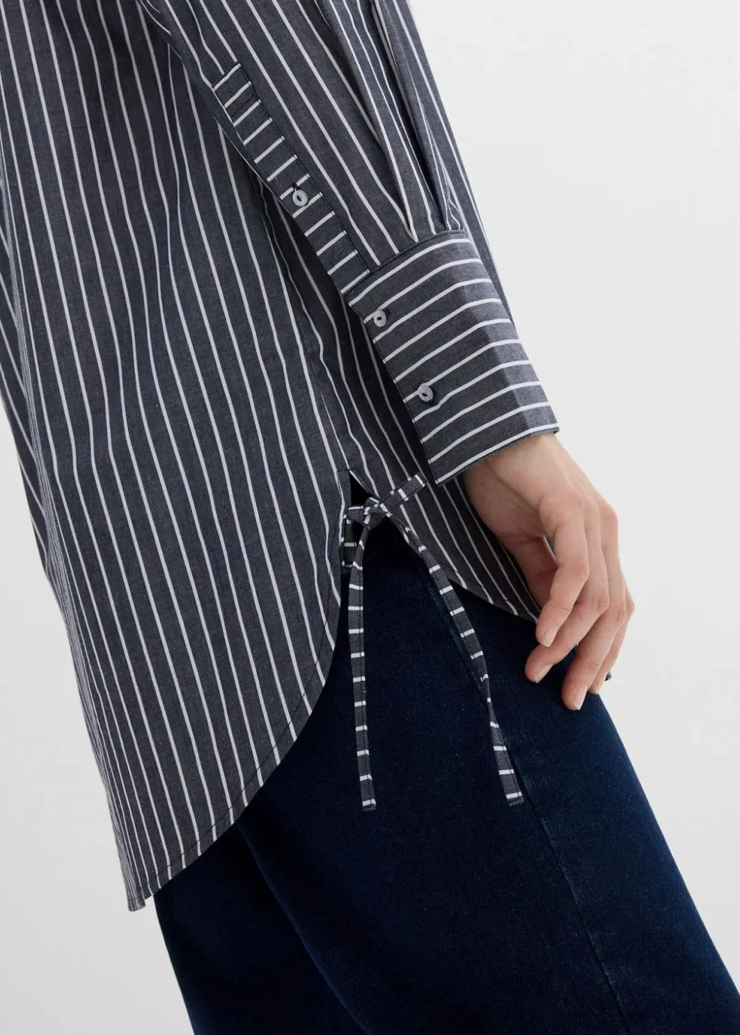 Damen bonprix Bekleidung·Jacken & Mäntel|Blusen & Tuniken|Longbluse aus reiner Baumwolle