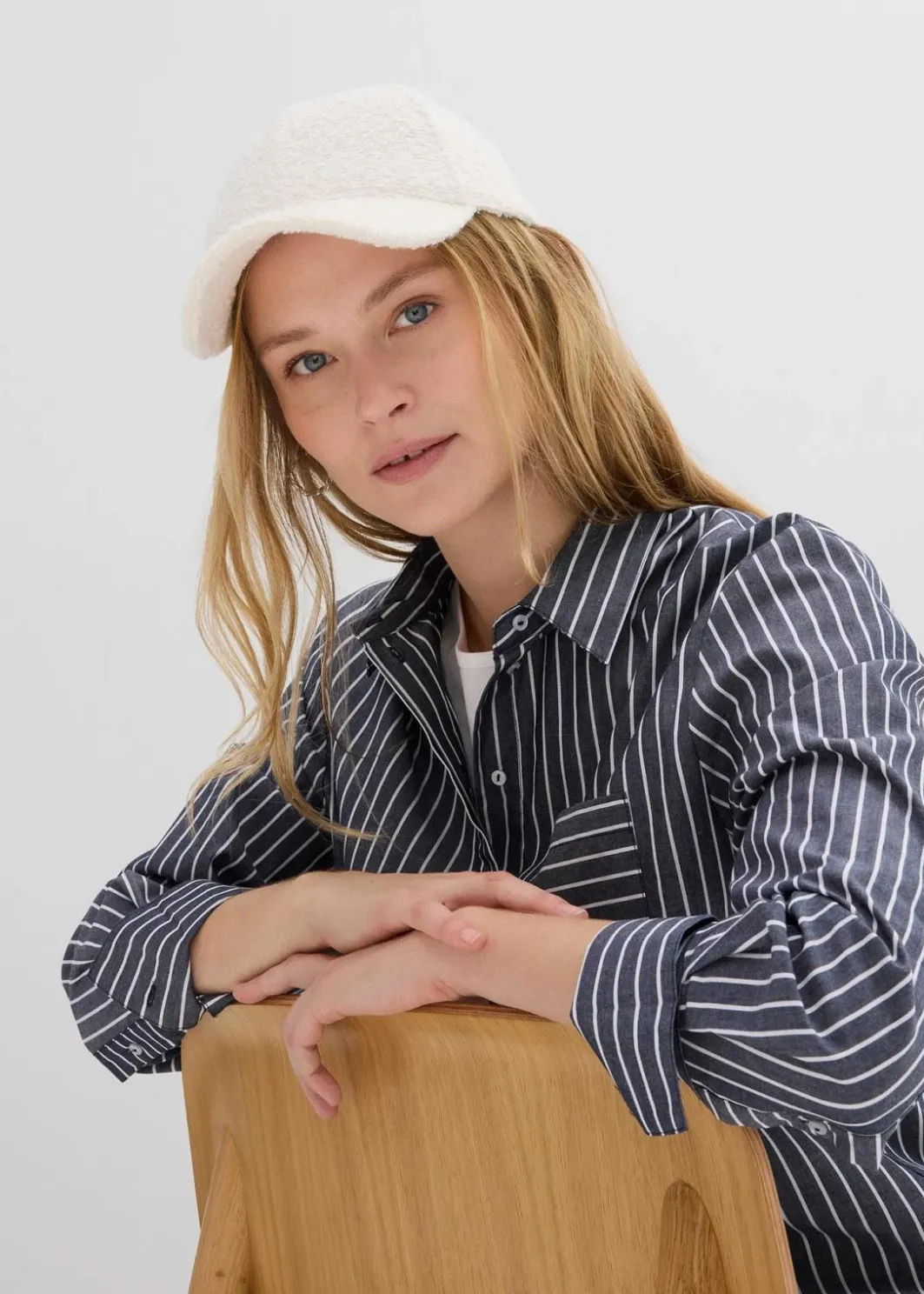 Damen bonprix Bekleidung·Jacken & Mäntel|Blusen & Tuniken|Longbluse aus reiner Baumwolle