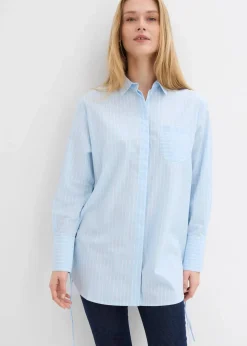 Damen bonprix Blusen & Tuniken|Bekleidung·Jacken & Mäntel|Longbluse aus reiner Baumwolle