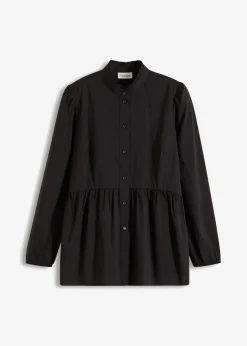Damen bonprix Blusen & Tuniken|Bekleidung·Jacken & Mäntel|Longbluse aus Baumwoll-Mix