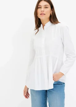 Damen bonprix Bekleidung·Jacken & Mäntel|Blusen & Tuniken|Longbluse aus Baumwoll-Mix