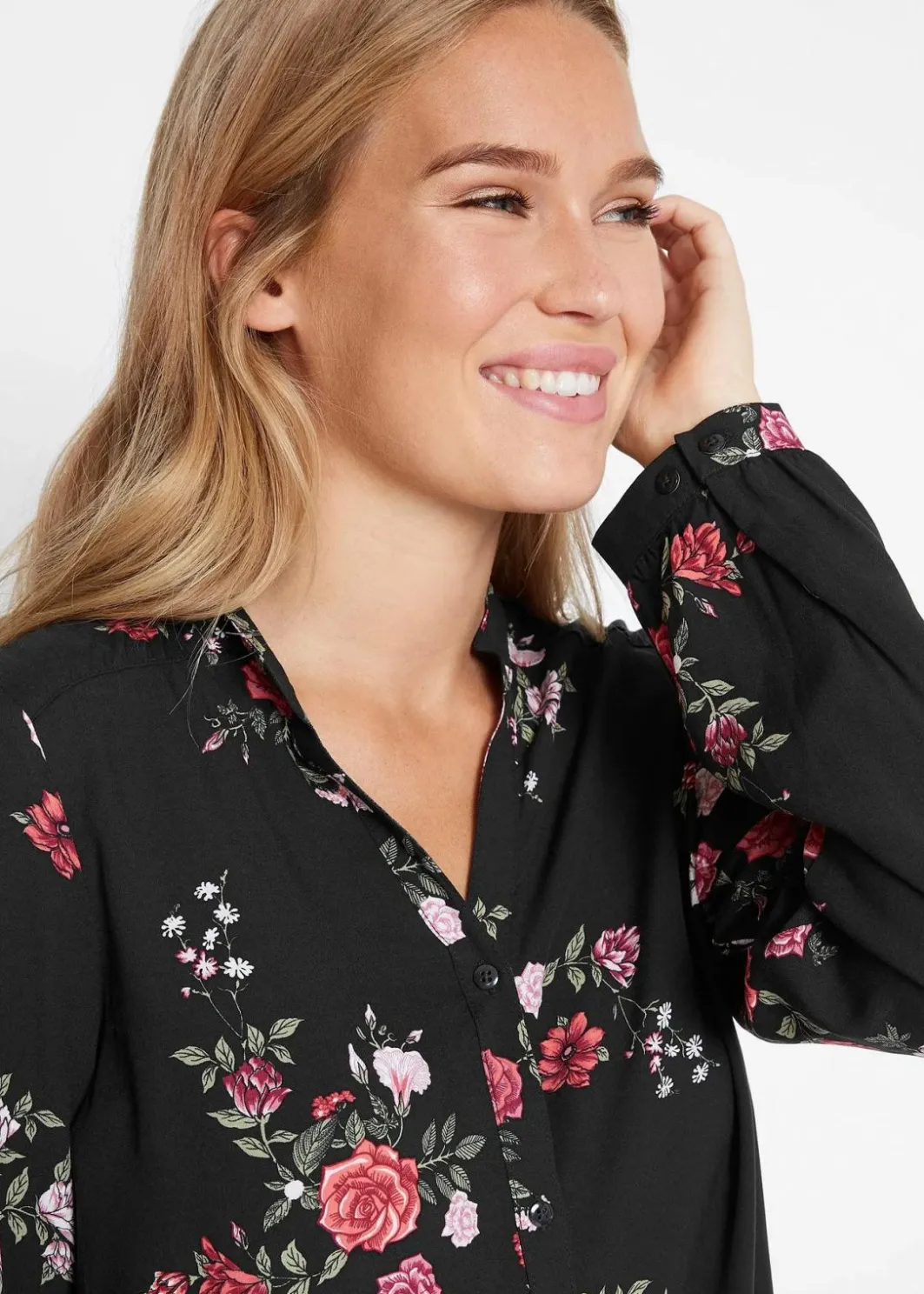 Damen bonprix Bekleidung·Jacken & Mäntel|Nachhaltigere Materialien|Longbluse aus fließender Viskose