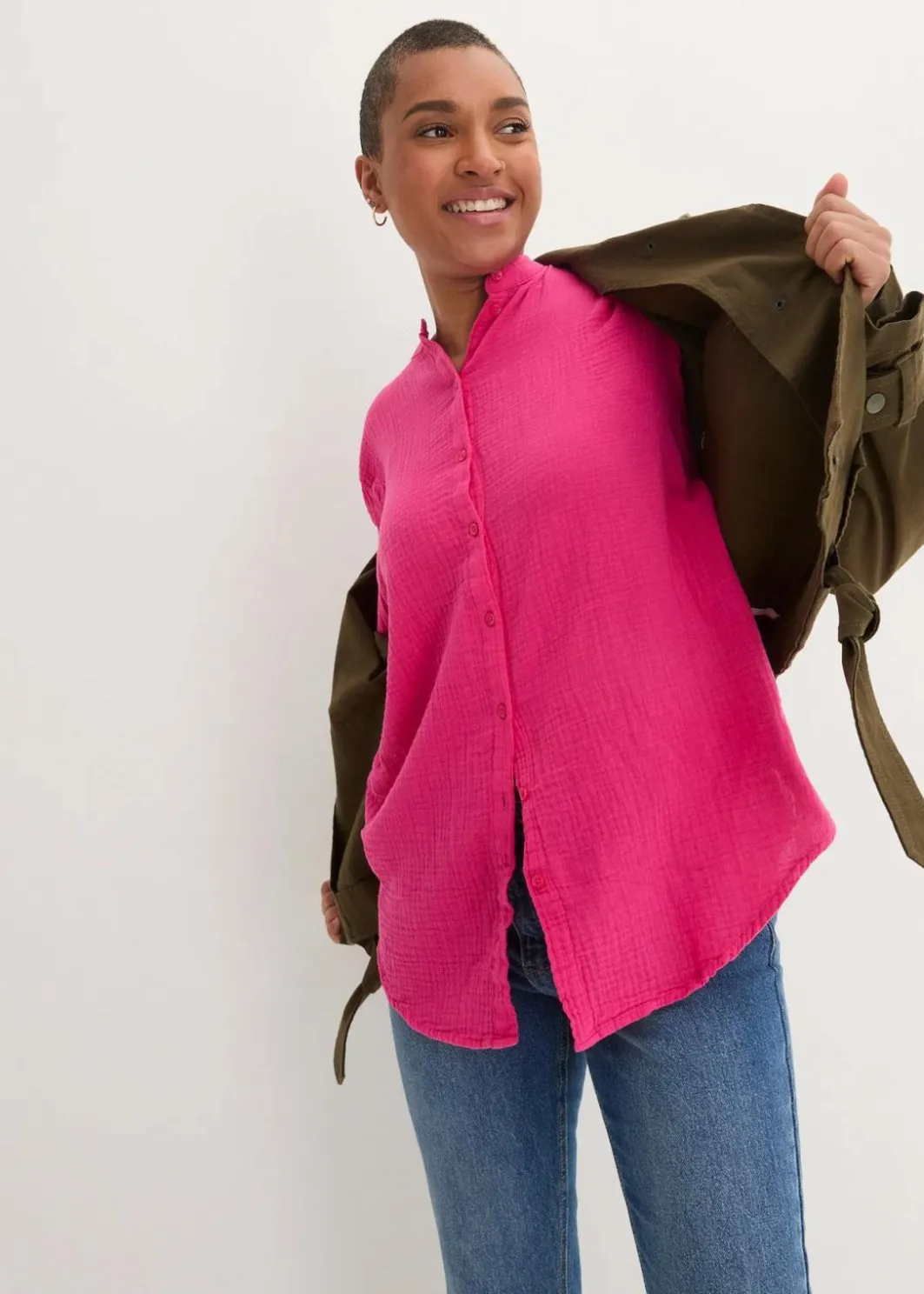 Discount Longbluse aus luftigem Musselin Damen Blusen & Tuniken|Bekleidung·Jacken & Mäntel