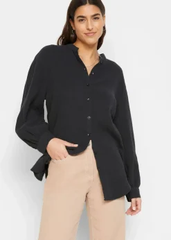 Sale Longbluse aus luftigem Musselin Damen Bekleidung·Jacken & Mäntel|Blusen & Tuniken