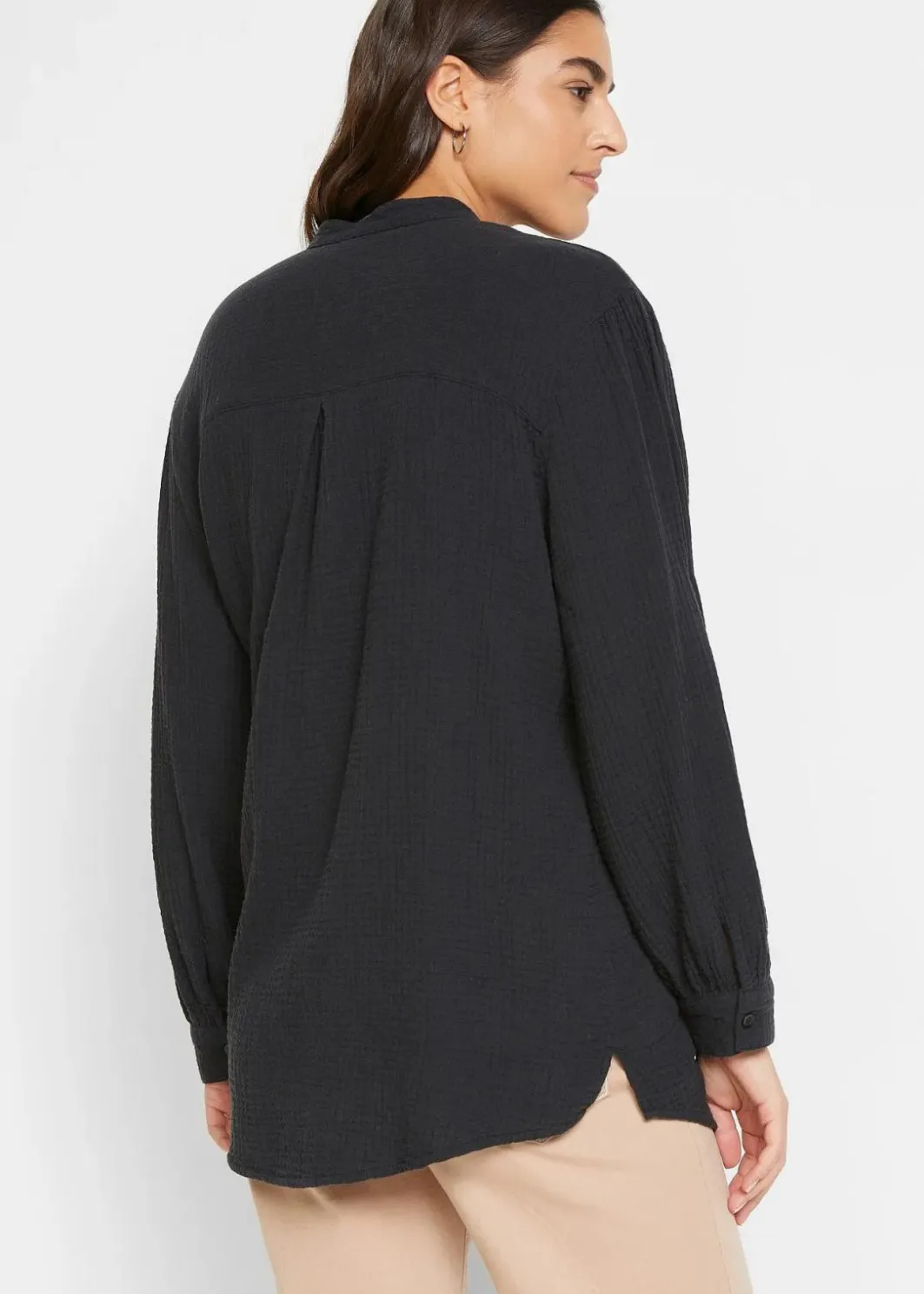 Sale Longbluse aus luftigem Musselin Damen Bekleidung·Jacken & Mäntel|Blusen & Tuniken