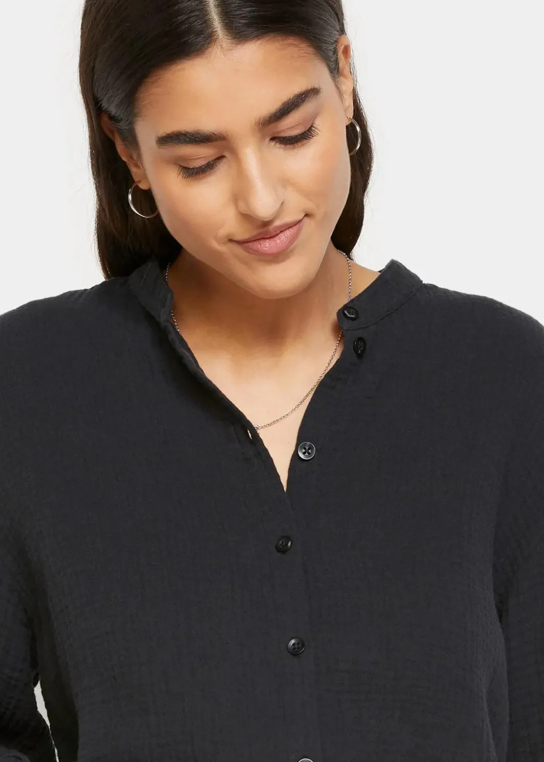 Sale Longbluse aus luftigem Musselin Damen Bekleidung·Jacken & Mäntel|Blusen & Tuniken